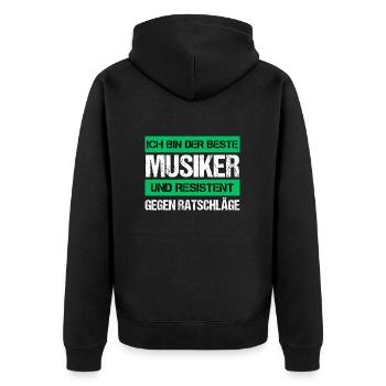 Musicien résistant - Veste à capuche bio Premium Unisexe - noir - Dos - Nico (187cm)