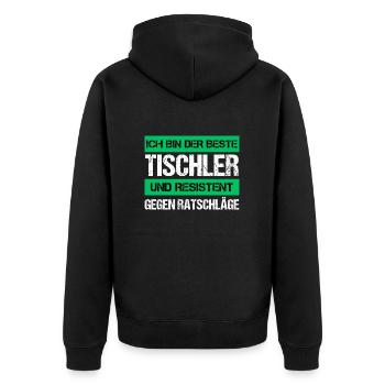 Charpentier résistant - Veste à capuche bio Premium Unisexe - noir - Dos - Nico (187cm)