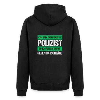 Policier résistant - Veste à capuche bio Premium Unisexe - noir - Dos - Nico (187cm)