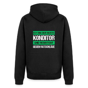Confiseur résistant - Veste à capuche bio Premium Unisexe - noir - Dos - Nico (187cm)