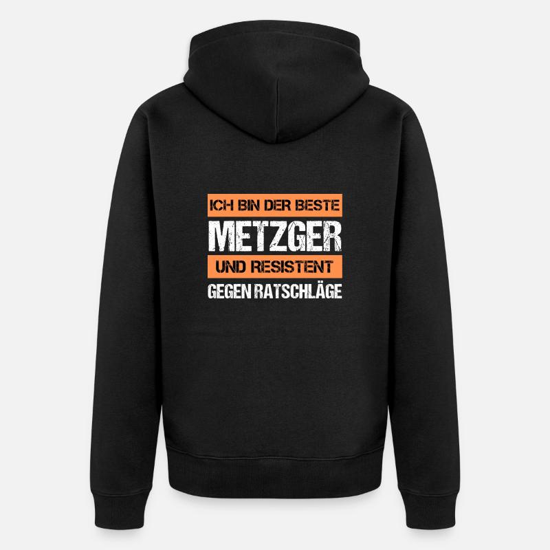 Resistenter Metzger - Unisex Premium Bio Zip Hoodie - Schwarz
