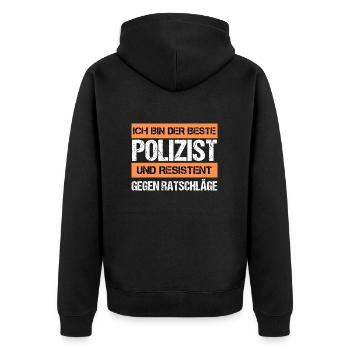 Policier résistant - Veste à capuche bio Premium Unisexe - noir - Dos - Nico (187cm)