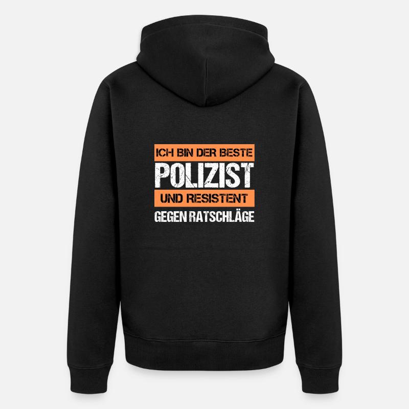 Resistenter Polizist - Unisex Premium Bio Zip Hoodie - Schwarz