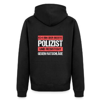 Policier résistant - Veste à capuche bio Premium Unisexe - noir - Dos - Nico (187cm)