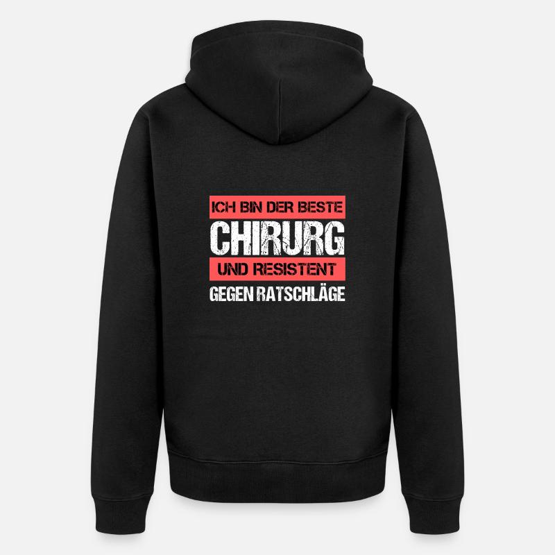 Resistenter Chirurg - Unisex Premium Bio Zip Hoodie - Schwarz