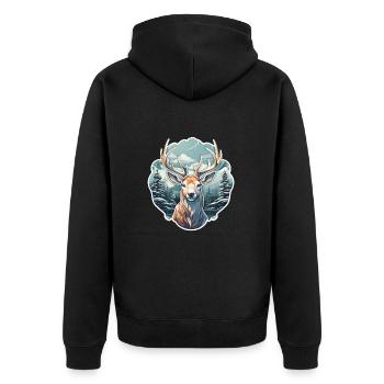 Cerf d’hiver - Veste à capuche bio Premium Unisexe - noir - Dos - Nico (187cm)