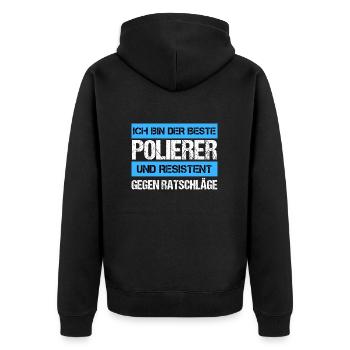 Resistant polisher - Unisex Premium Organic Zip Hoodie - black - Back - Nico (187cm)