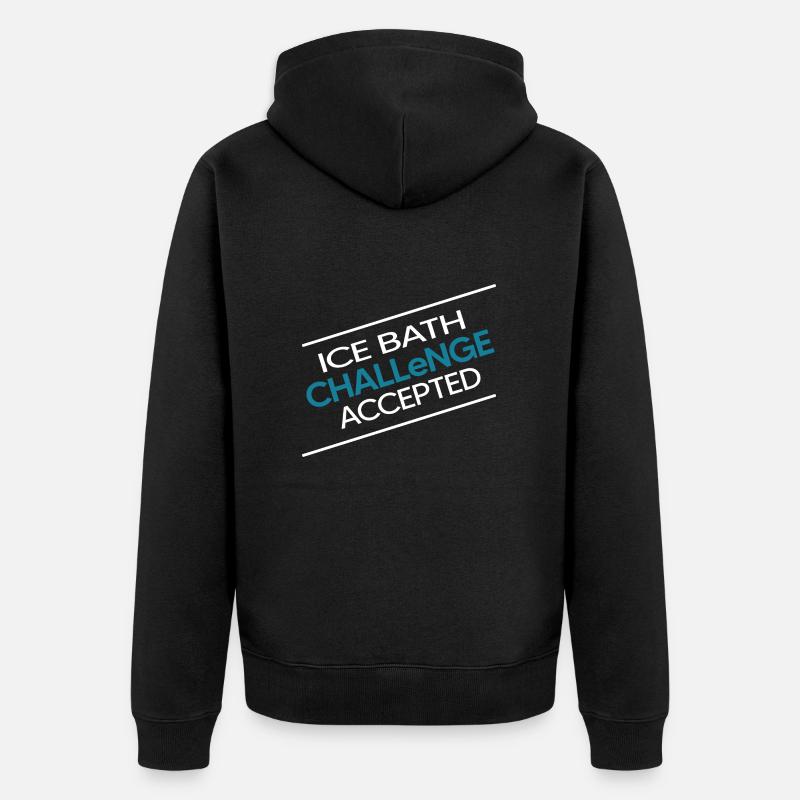 Eisbaden Winterschwimmer "ice-bath-challenge" - Unisex Premium Bio Zip Hoodie - Schwarz