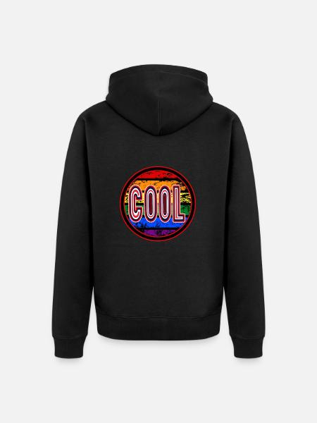 Cool with fun background - Unisex Premium Organic Zip Hoodie - black