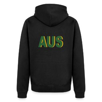 FROM - Unisex Premium Organic Zip Hoodie - black - Back - Nico (187cm)