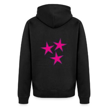 STAR. STARS. STAR. FEAST. ANNIVERSARY. CHRISTMAS - Unisex Premium Organic Zip Hoodie - black - Back - Nico (187cm)