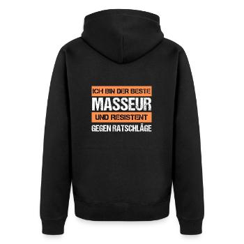 Masseur résistant - Veste à capuche bio Premium Unisexe - noir - Dos - Nico (187cm)