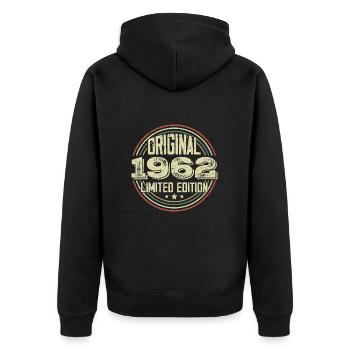 1962 Fêtes D’anniversaire, Un Millésime Légendaire - Veste à capuche bio Premium Unisexe - noir - Dos - Nico (187cm)