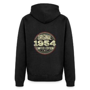 1954 Birthday Parties, A Legendary Vintage - Unisex Premium Organic Zip Hoodie - black - Back - Nico (187cm)