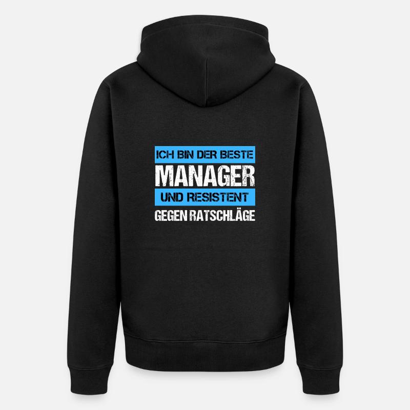 Resistenter Manager - Unisex Premium Bio Zip Hoodie - Schwarz