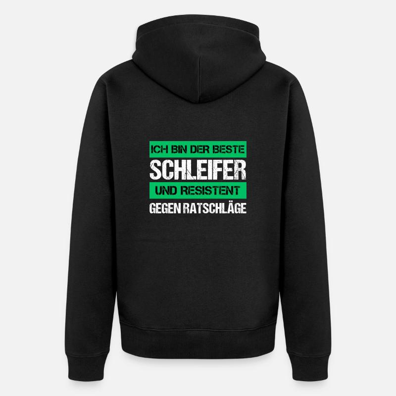 Resistenter Schleifer - Unisex Premium Bio Zip Hoodie - Schwarz