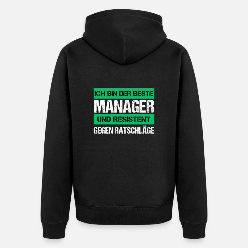 Resistenter Manager - Unisex Premium Bio Zip Hoodie - Schwarz