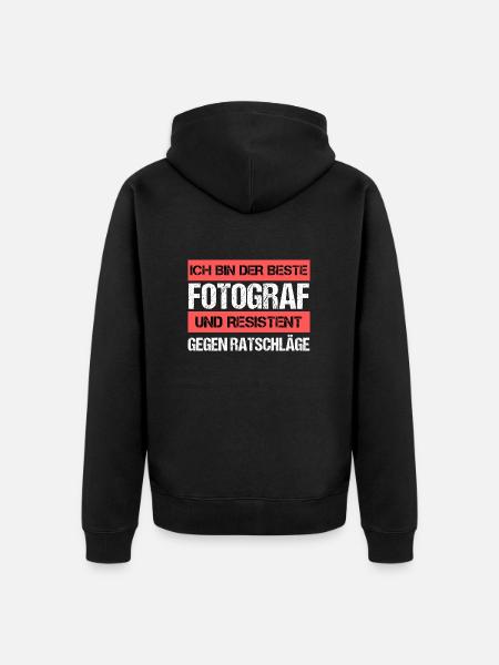 Resistenter Fotograf - Unisex Premium Bio Zip Hoodie - Schwarz