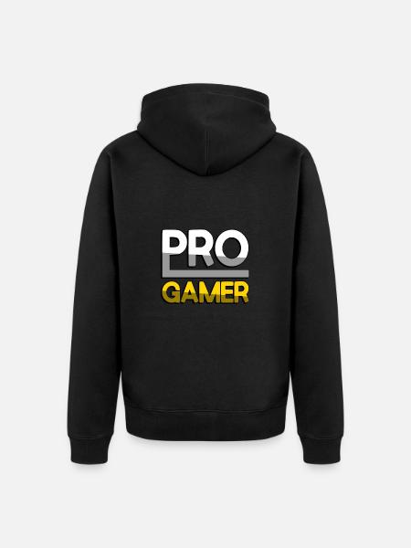 PRO GAMER (Yellow) - Gaming - Unisex Premium Organic Zip Hoodie - black