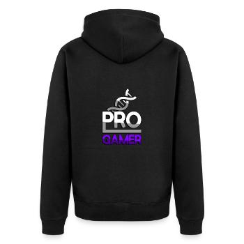 PRO GAMER (Violet) + ADN - Jeux - Veste à capuche bio Premium Unisexe - noir - Dos - Nico (187cm)