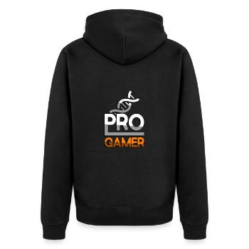 PRO GAMER (Orange) + ADN - Jeux - Veste à capuche bio Premium Unisexe - noir - Dos - Nico (187cm)