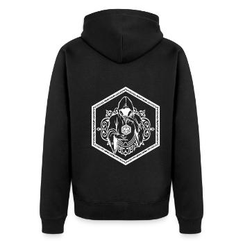 Game Master RPG - Unisex Premium Bio Zip Hoodie - Schwarz - Hinten - Nico (187cm)