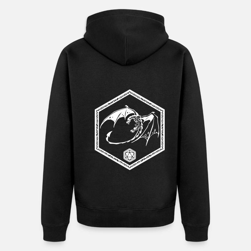 Dragon dé jeux de rôle - Veste à capuche bio Premium Unisexe - noir