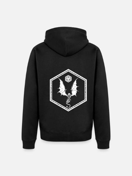 Hexagon Design Dragon dice - Unisex Premium Organic Zip Hoodie - black