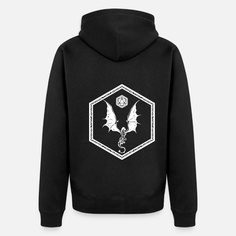 Hexagon Design Dragon dice - Veste à capuche bio Premium Unisexe - noir