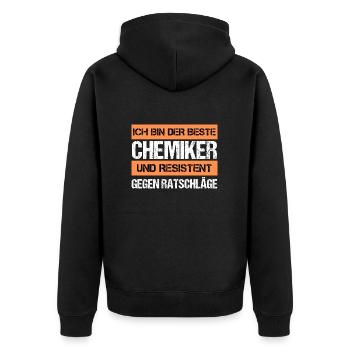 Chimiste résistant - Veste à capuche bio Premium Unisexe - noir - Dos - Nico (187cm)