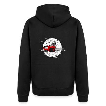 Tronçonneuse tronçonneuse tronçonneuse scie à moteur - Veste à capuche bio Premium Unisexe - noir - Dos - Nico (187cm)