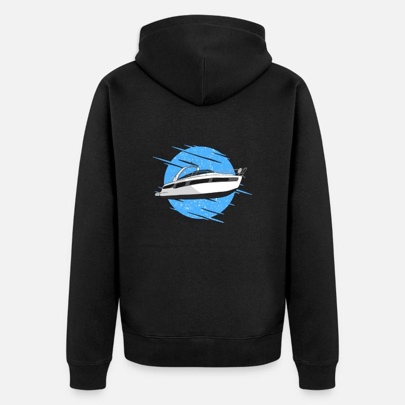 Motorboot - Unisex Premium Bio Zip Hoodie - Schwarz