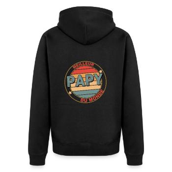 Meilleur Papy Du Monde Grand-Père Au Top - Veste à capuche bio Premium Unisexe - noir - Dos - Nico (187cm)