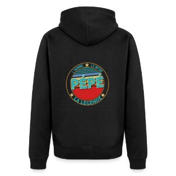 Mon Pépé le mythe la legende Papy Vintage - Veste à capuche bio Premium Unisexe - noir - Dos - Nico (187cm)
