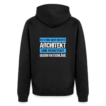 Architecte résistant - Veste à capuche bio Premium Unisexe - noir - Dos - Nico (187cm)