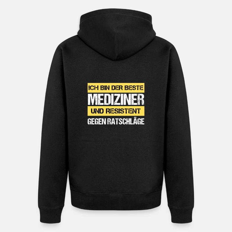 Resistenter Mediziner - Unisex Premium Bio Zip Hoodie - Schwarz