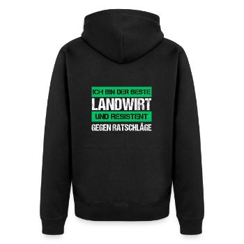 Agriculteur résistant - Veste à capuche bio Premium Unisexe - noir - Dos - Nico (187cm)