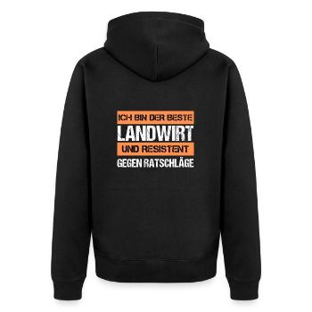 Agriculteur résistant - Veste à capuche bio Premium Unisexe - noir - Dos - Nico (187cm)