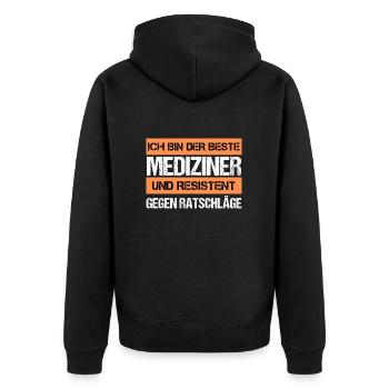 Resistant Physician - Unisex Premium Organic Zip Hoodie - black - Back - Nico (187cm)