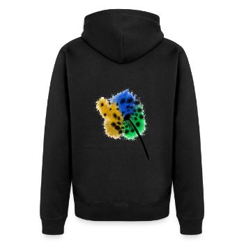 pusteblume - Unisex Premium Bio Zip Hoodie - Schwarz - Hinten - Nico (187cm)