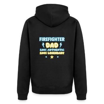 Fire Brigade Dad – Father's Day Gift, Legendary - Unisex Premium Organic Zip Hoodie - black - Back - Nico (187cm)