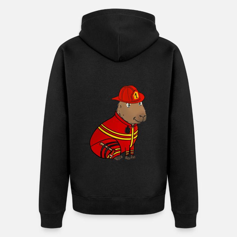 Pompier de Capybara - Veste à capuche bio Premium Unisexe - noir