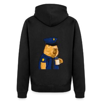 Capybara Police - Veste à capuche bio Premium Unisexe - noir - Dos - Nico (187cm)