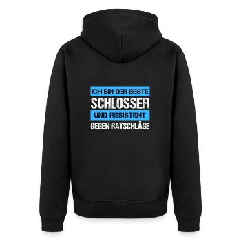Serrurier résistant - Veste à capuche bio Premium Unisexe - noir - Dos - Nico (187cm)