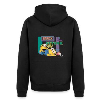 Minions Snack Attack - Unisex Premium Organic Zip Hoodie - black - Back - Nico (187cm)