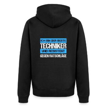 Technicien résistant - Veste à capuche bio Premium Unisexe - noir - Dos - Nico (187cm)