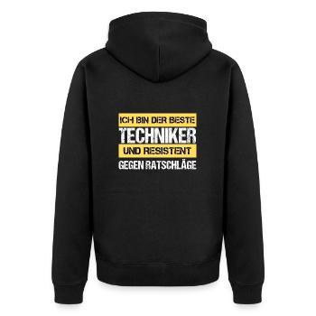Technicien résistant - Veste à capuche bio Premium Unisexe - noir - Dos - Nico (187cm)