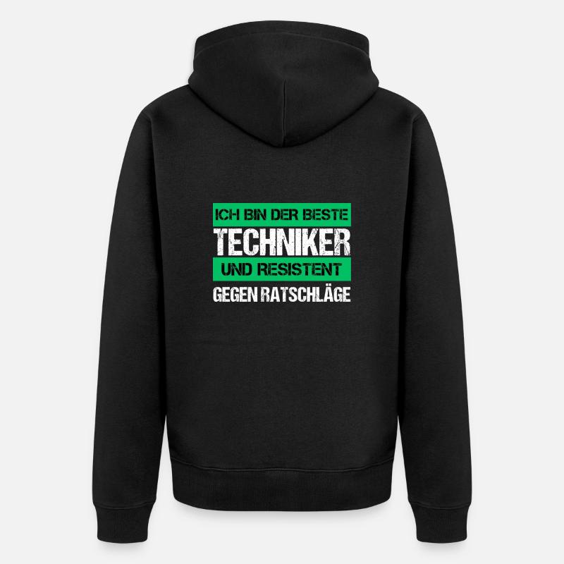 Resistenter Techniker - Unisex Premium Bio Zip Hoodie - Schwarz