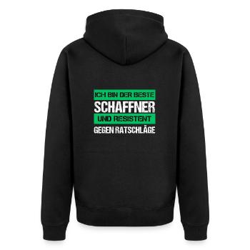 Resistant Conductor - Unisex Premium Organic Zip Hoodie - black - Back - Nico (187cm)