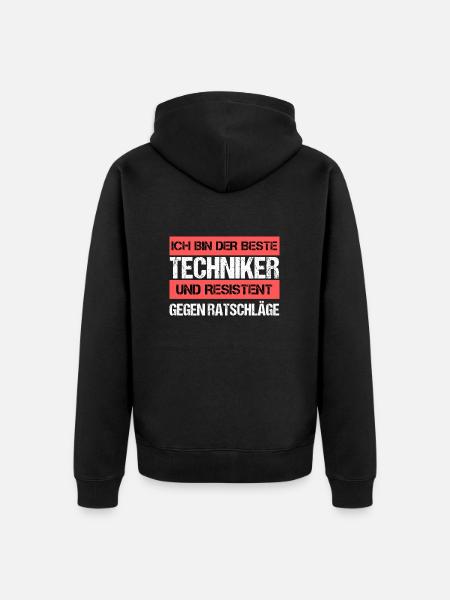 Resistenter Techniker - Unisex Premium Bio Zip Hoodie - Schwarz